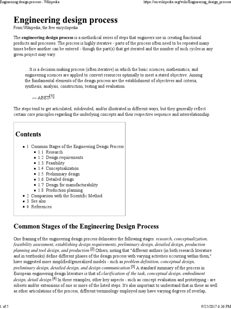 Engineering Design Process Wikipedia PDF Engineering Design