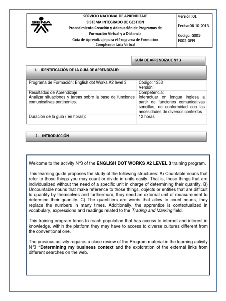 English Dot Works A2 Level 3 Guide | PDF | Noun | Linguistics