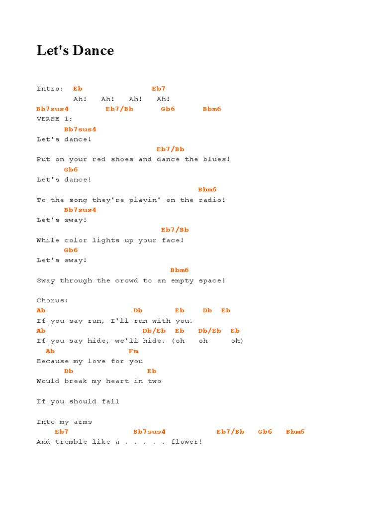 Let's Dance - David Bowie | PDF | Song Structure | Songs