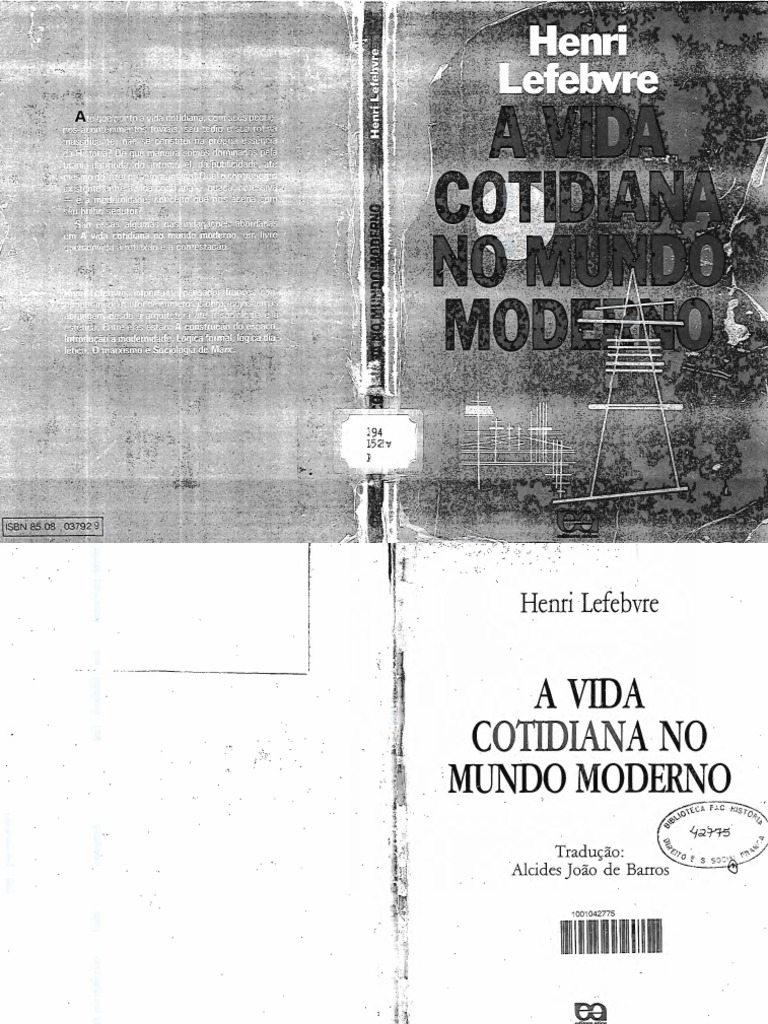 Henri Lefebvre A Vida Cotidiana No Mundo Moderno PDF James Joyce