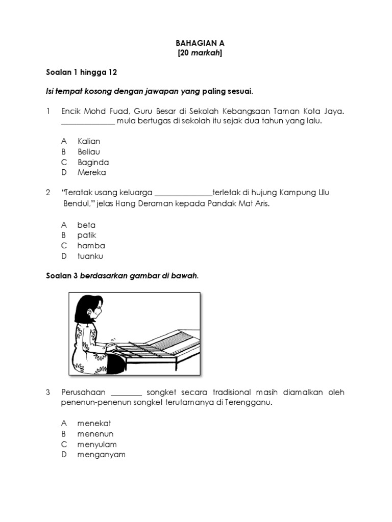 Johor Bm Pemahaman A Set 1 2017 Pdf