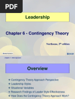 Leadership: Chapter 6 - Contingency Theory