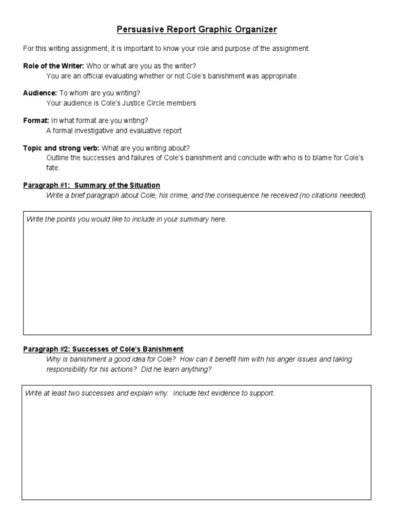 Persuasive Report Graphic Organizer | PDF | Career & Growth