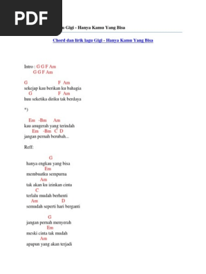 Chord Dan Lirik Lagu Gigi Hanya Kamu Yang Bisa Pdf