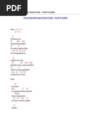 Chord Dan Lirik Lagu Glenn Fredly Nyali Terakhir Pdf