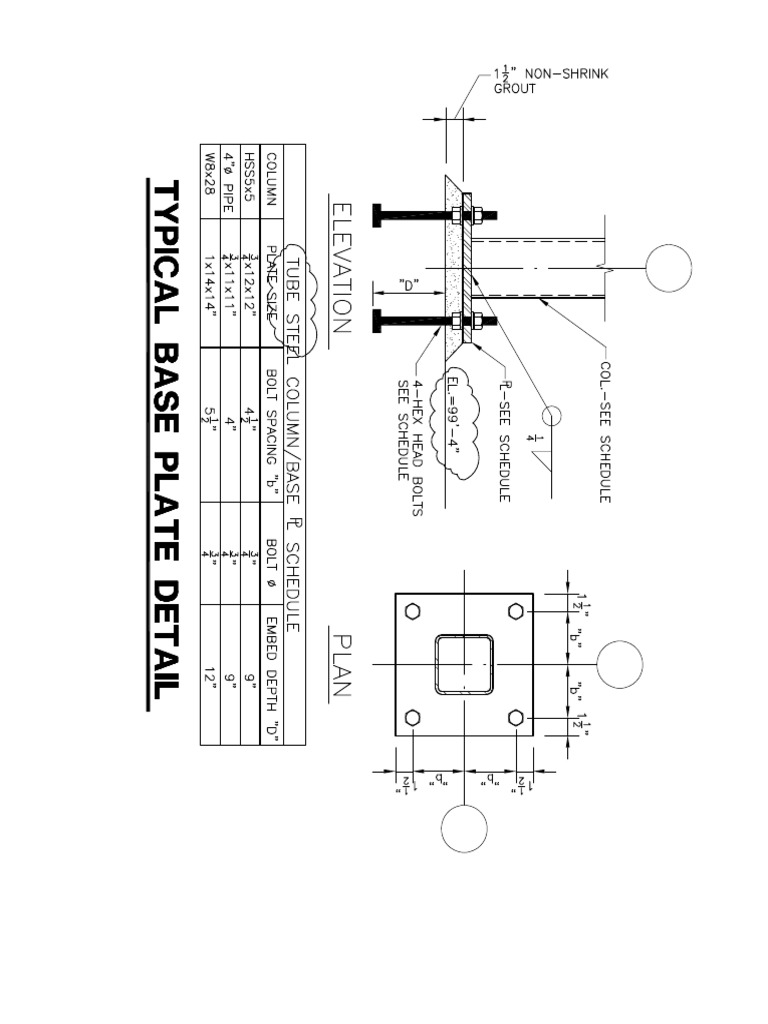 Typical Base Plate Details PDF