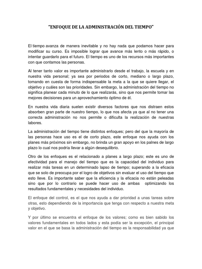 Estrategias para una Mejor Administración del Tiempo | PDF | Cognición ...