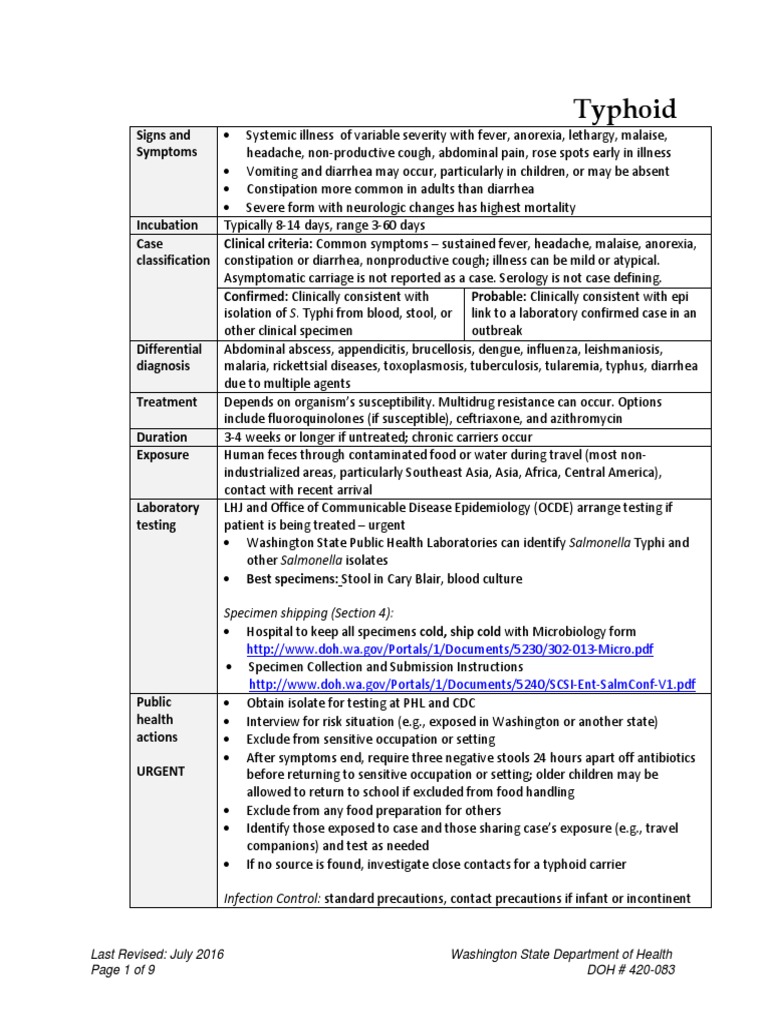 420 083 Guideline Typhoid PDF | PDF | Public Health | Diseases And ...