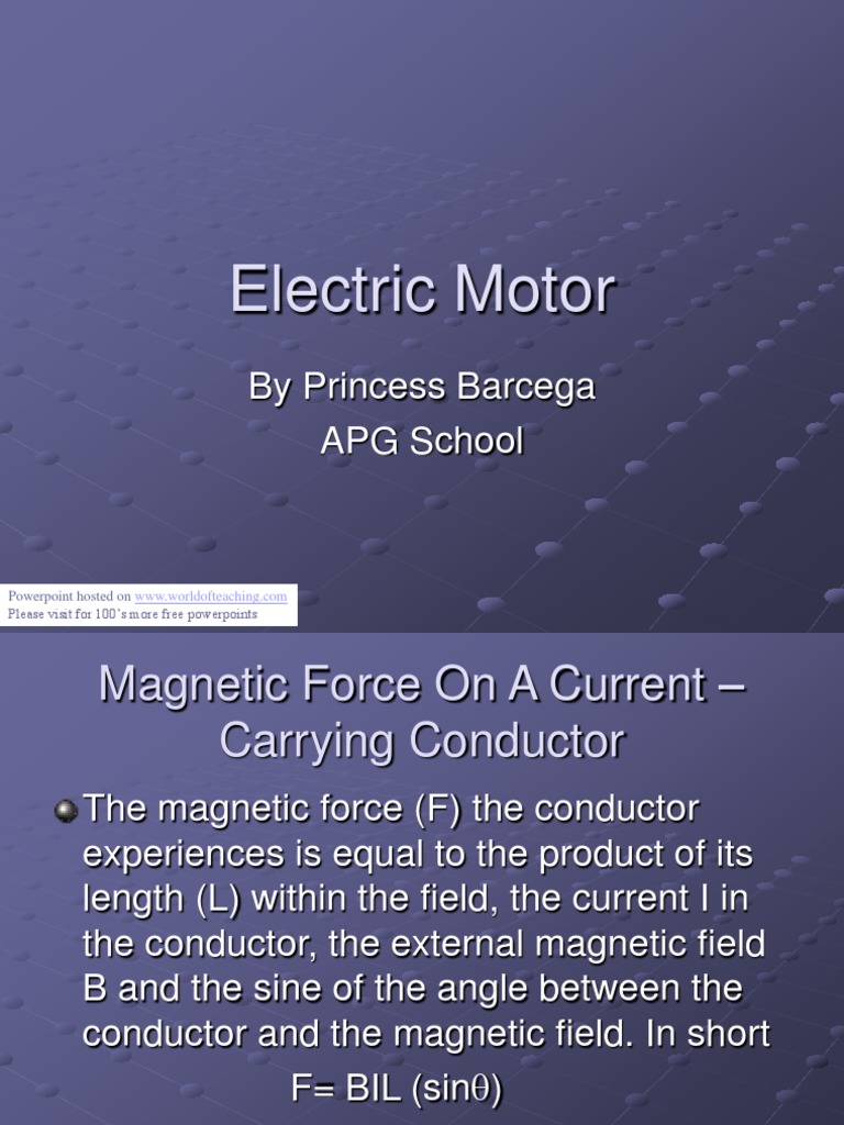 Electric Motor PDF Field Components