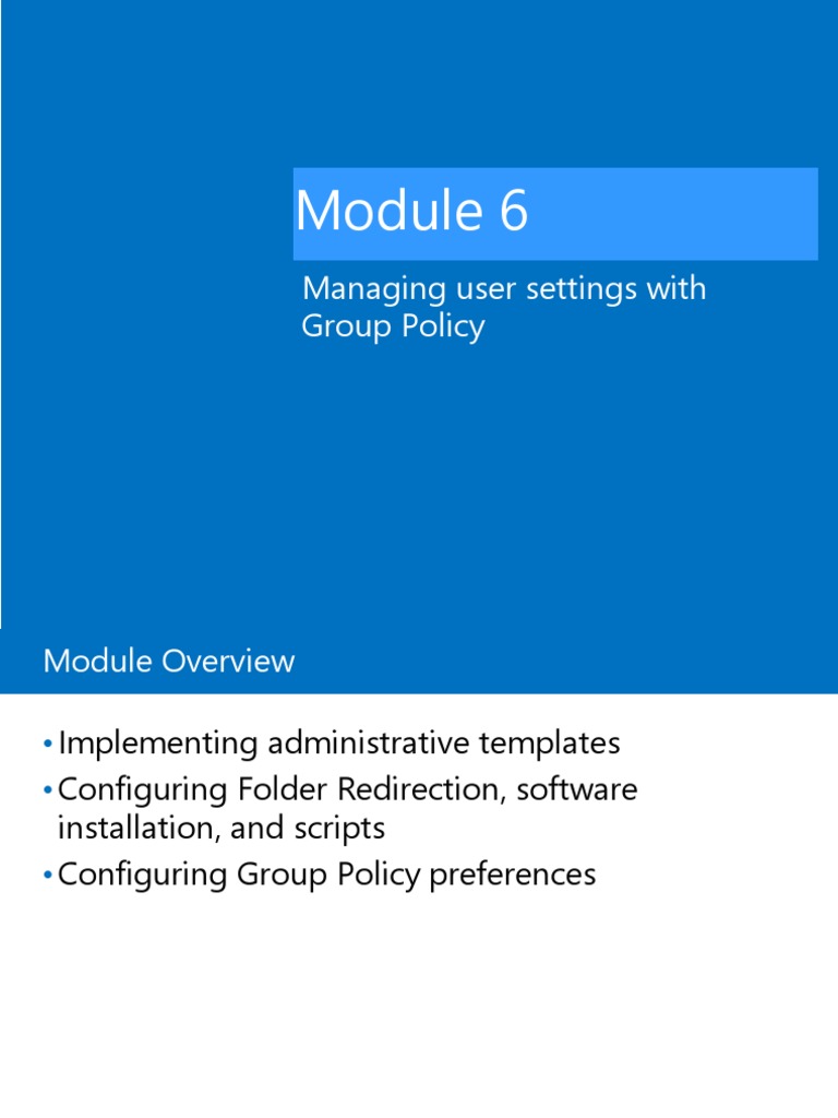 Managing User Settings With Group Policy | PDF | Group Policy | Windows ...
