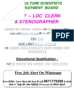 Post - LDC Clerk & Stenographer: Agriculture Scientists Recruitment Board