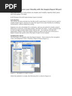 Using The Axapta Report Wizard