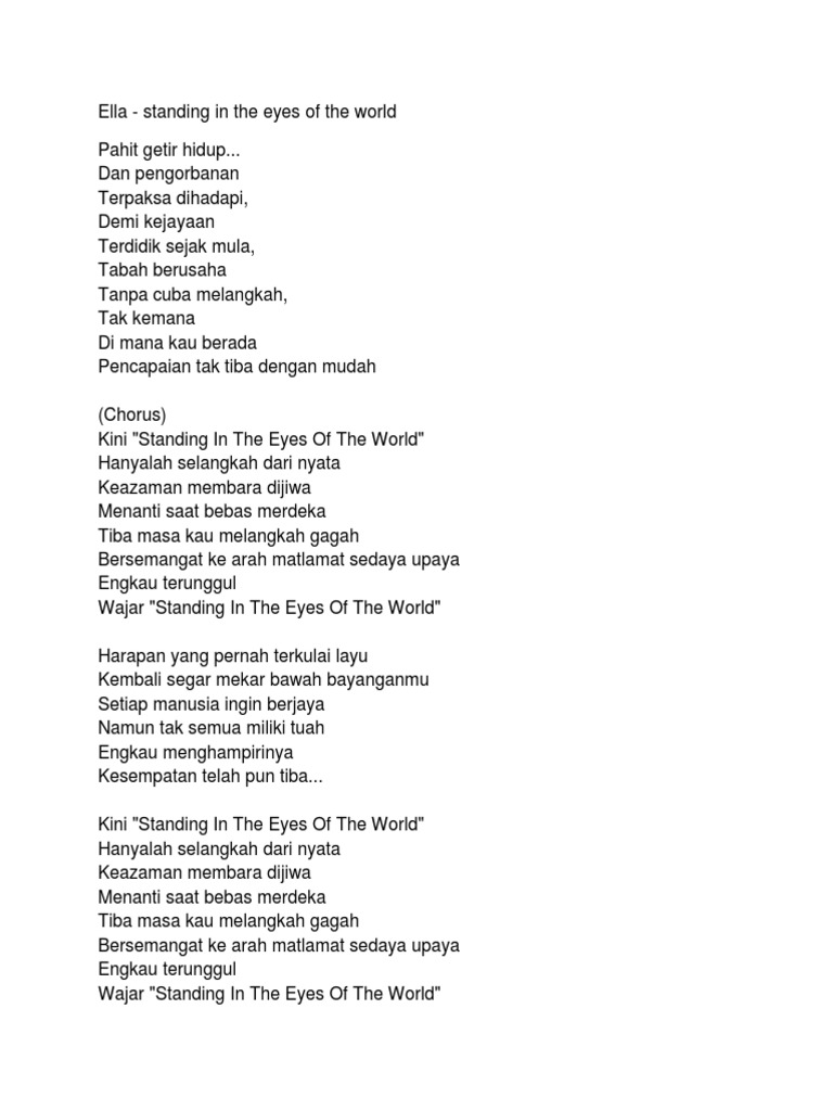 Ella Standing In The Eyes Lirik Lagu Pdf