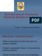 Biomateriales en Ortodoncia Alambres Soldadura.