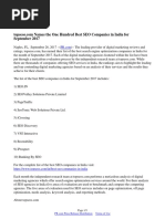 topseos.com Names the One Hundred Best SEO Companies in India for September 2017