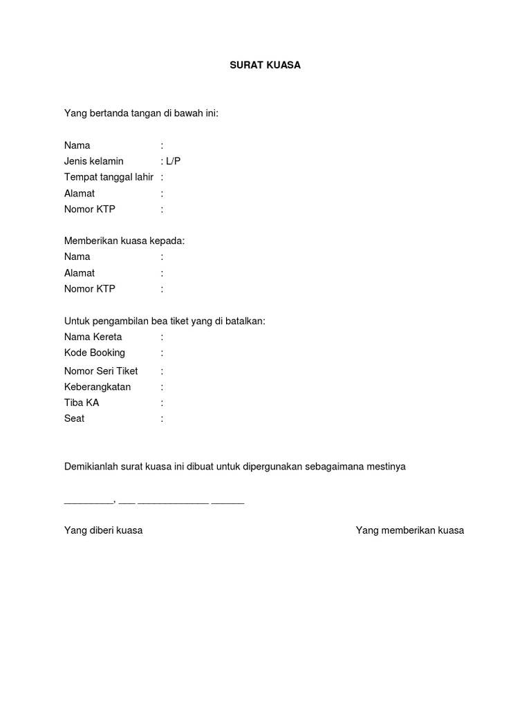 Cover Surat Penyerahan Kereta