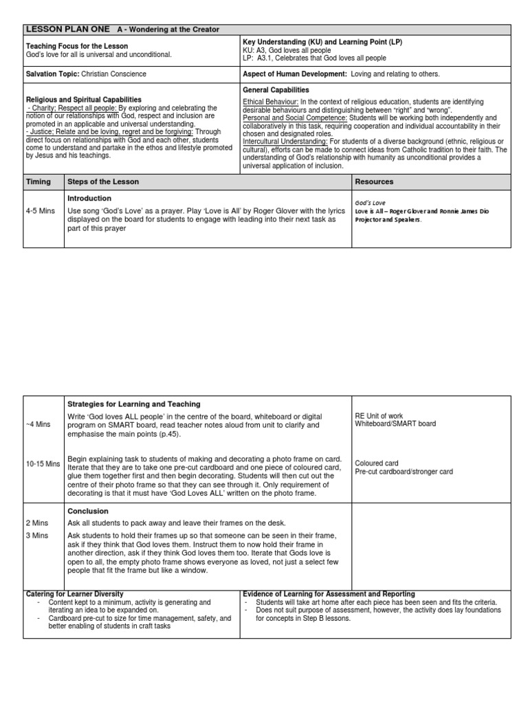 Christian Education Lesson Plans | PDF | Conscience | Sin