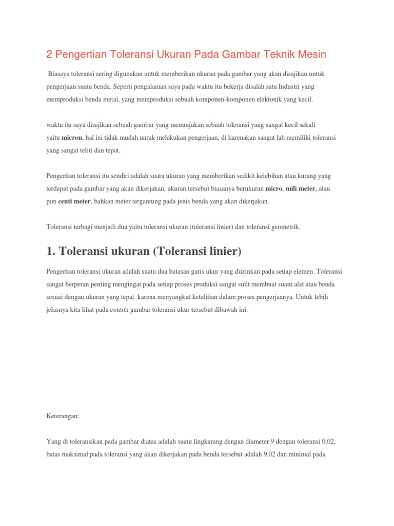 2 Pengertian  Toleransi Ukuran Pada Gambar  Teknik  Mesin  docx 2 Pengertian  Toleransi Ukuran Pada Gambar  Teknik  Mesin  docx
