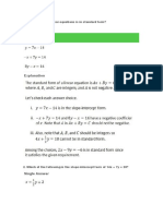 Single Answer: 1. Which of These Linear Equations Is in Standard Form?