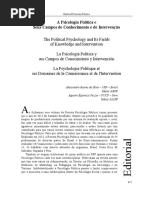 SILVA, A Psicologia Política e Seus Campos de Conhecimento e de Intervenção.