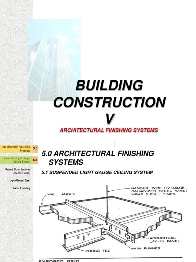 Building Construction V: Architectural Finishing Systems | PDF ...