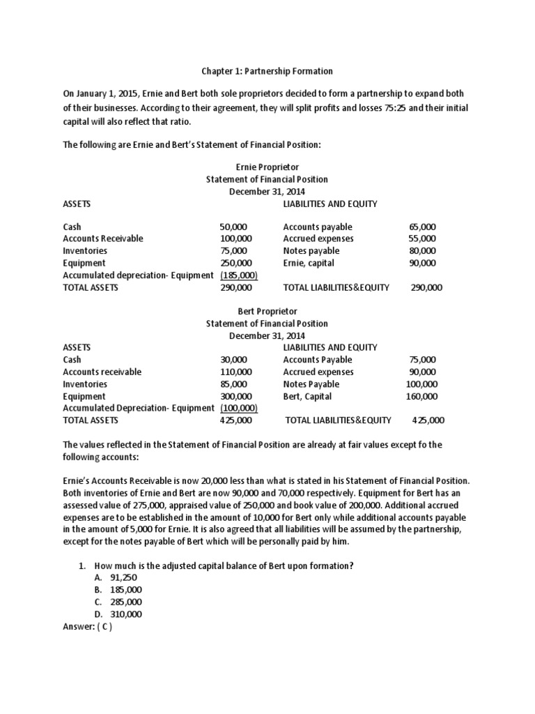 Partnership Formation and Capital Contributions | PDF | Limited ...