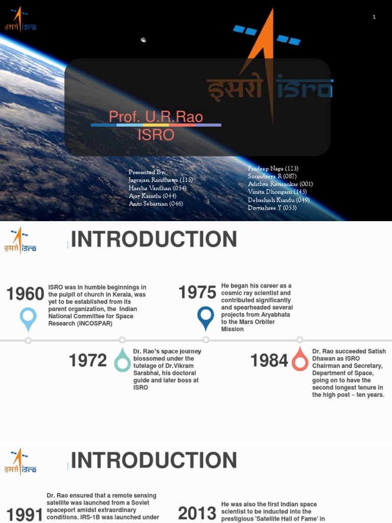 ISRO's Journey: Prof. U.R. Rao's Legacy | PDF | Satellite | Rocket