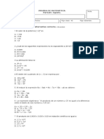 Prueba de Matemática 7° Basico