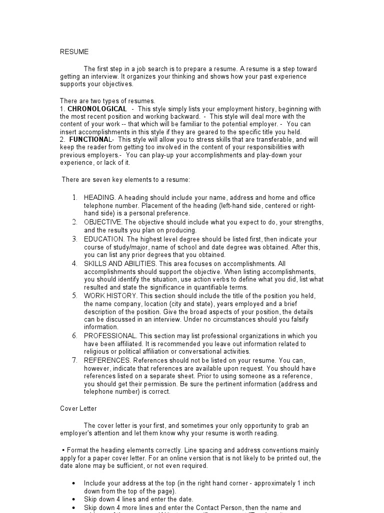 Resume and Cover Letter Guide | PDF | Résumé | Cognitive Science