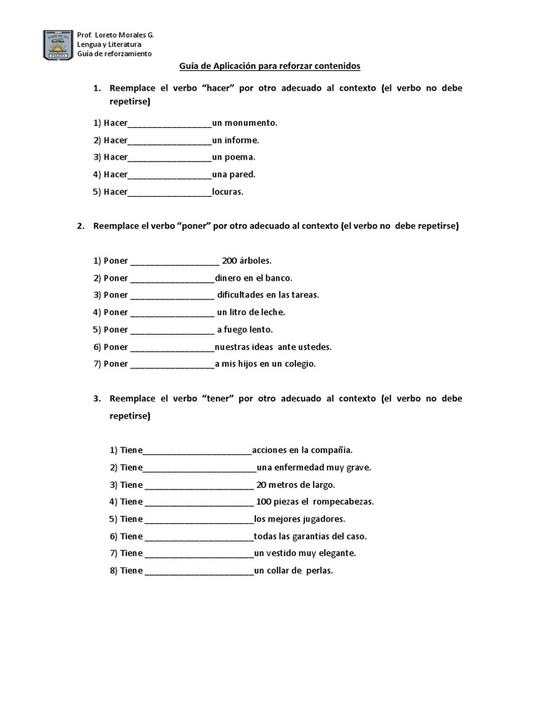 Guía de Aplicación Precisión Lexica | PDF | Artes del Lenguaje y ...