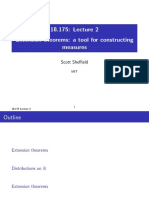 Extension Theorems: A Tool For Constructing Measures: Scott She Eld