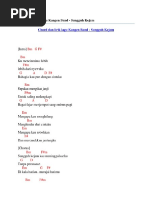 Chord Dan Lirik Lagu Kangen Band Sungguh Kejam