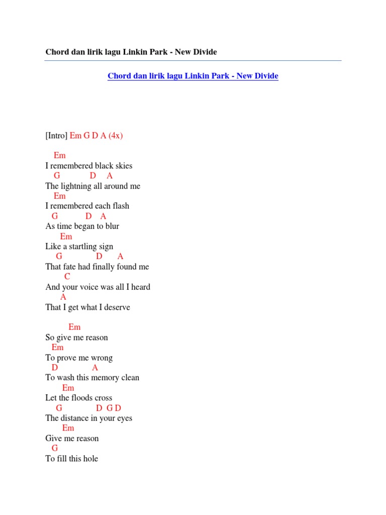 The Power of Lirik Lagu New Divide: Unpacking the Meaning and Significance of Linkin Park's Anthem