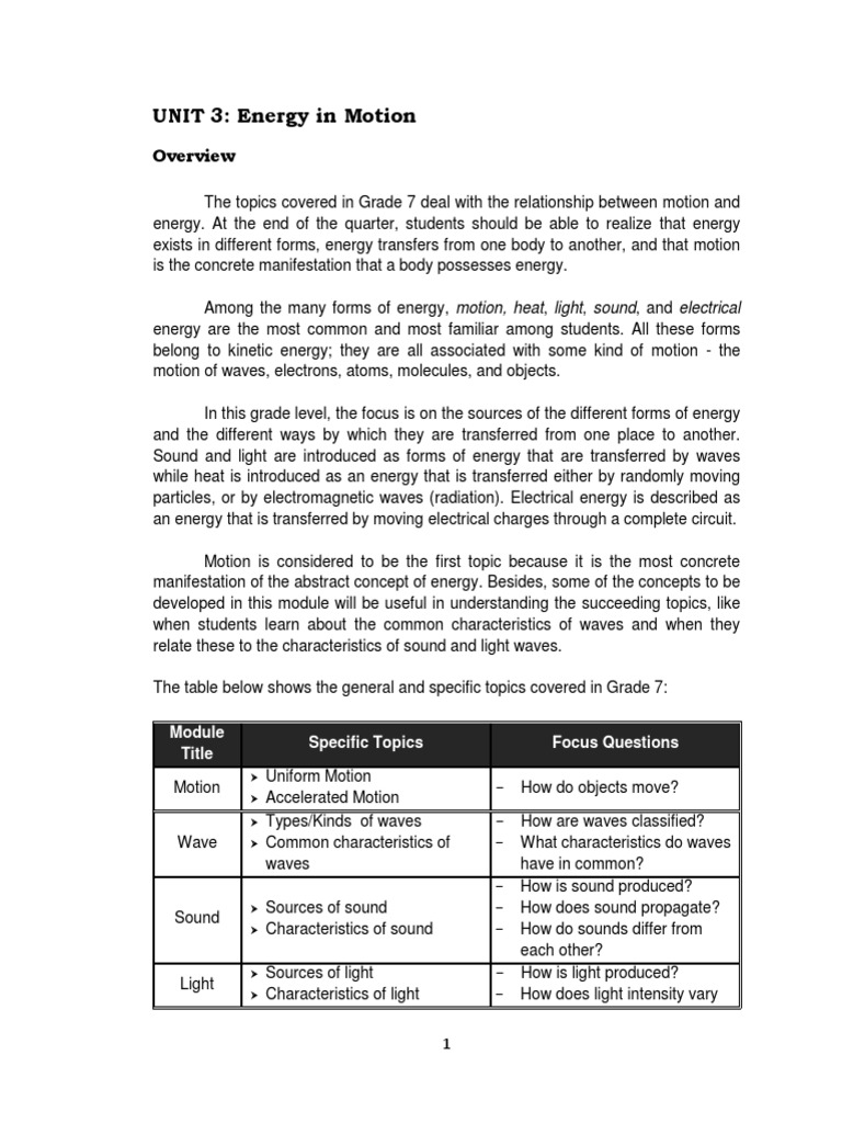 Understanding Energy and Motion | PDF | Waves | Electromagnetic Radiation