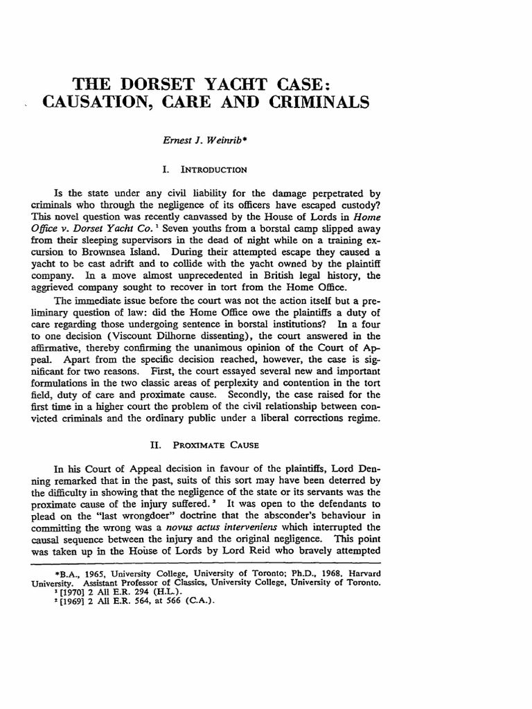 Dorset V Home Office PDF Negligence Causation (Law)