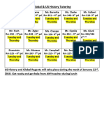 Social Studies Tutoring Schedule Fall 2017