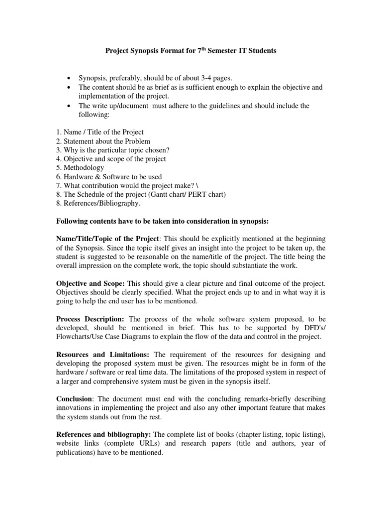 Project Synopsis Guide for IT Students | PDF | Cloud Computing ...