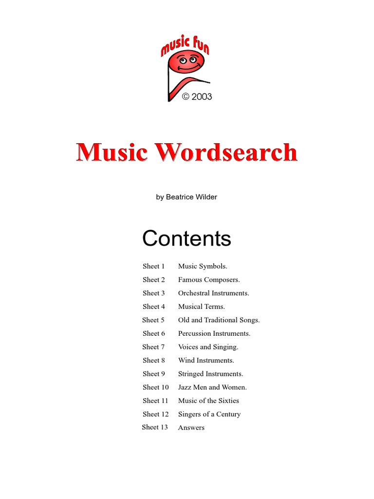 Wordsearch Tempo Singing