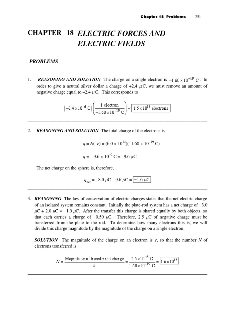 Electric Forces and Electric Fields: Chapter 18 | PDF | Electric Charge ...