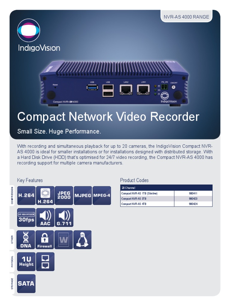 Compact NVR as 4000 Datasheet Letter | Hard Disk Drive | Disk Storage
