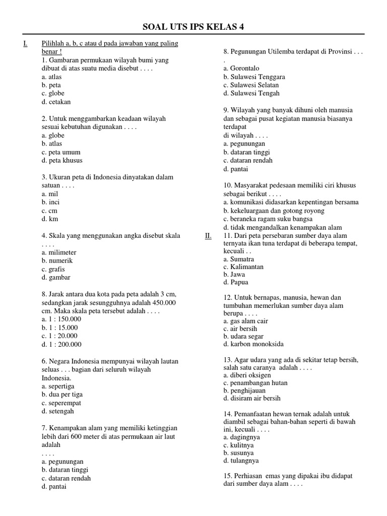 Latihan Soal Ips