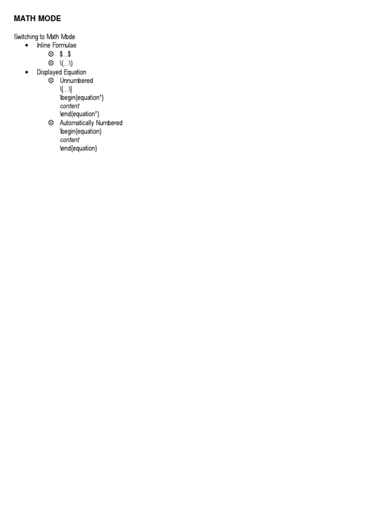 Math Mode | PDF