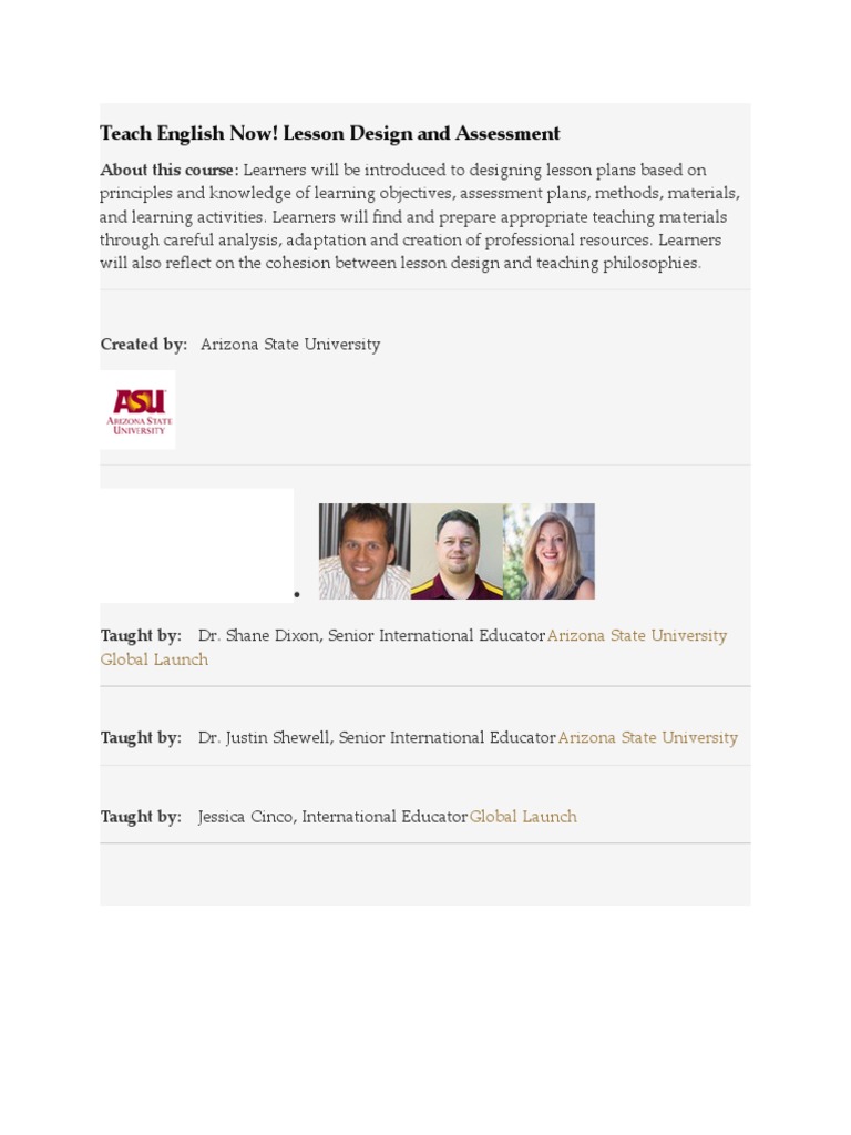 Teach English Now 3 Lesson Design and Assessment PDF English As