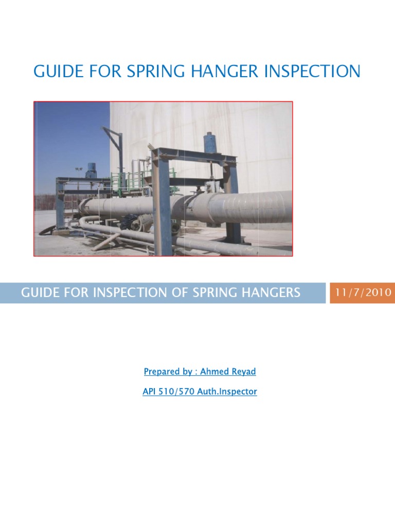 Spring Hanger Inspection Guide | PDF | Pipe (Fluid Conveyance ...