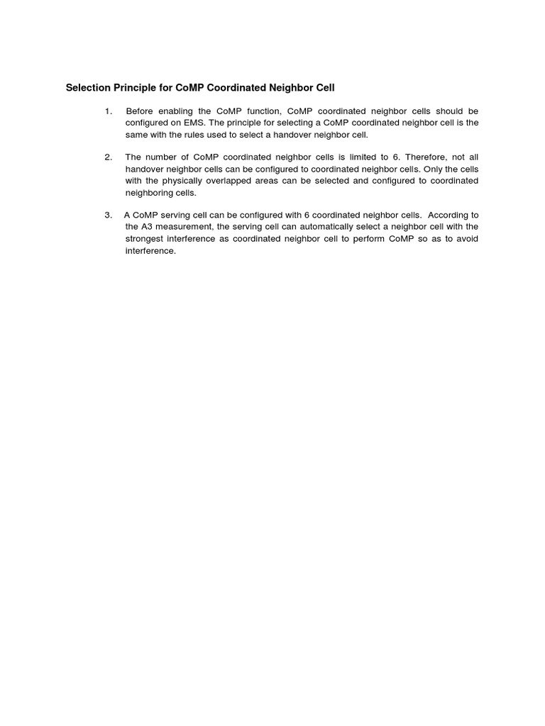 CoMP Coordinated Neighbor Cell | PDF