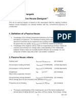 List of learning targets for Passive House Design certification