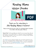 This Reading Mama Newsletter Freebie Aug 2014