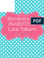 Parent Handouts For Late Talkers