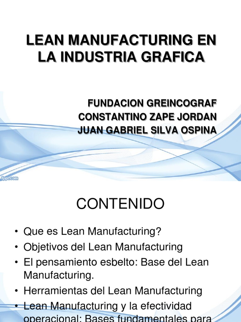 Lean Manufacturing Aplicado A La Industria Grafica | PDF | Lean ...