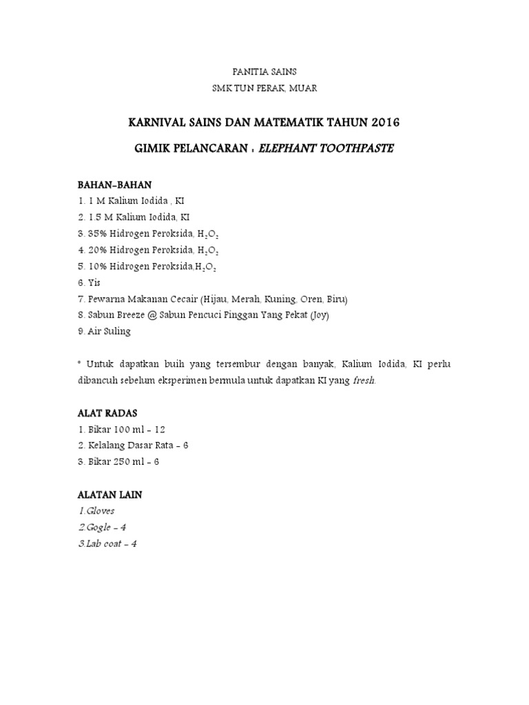 Elephant Toothpaste PDF